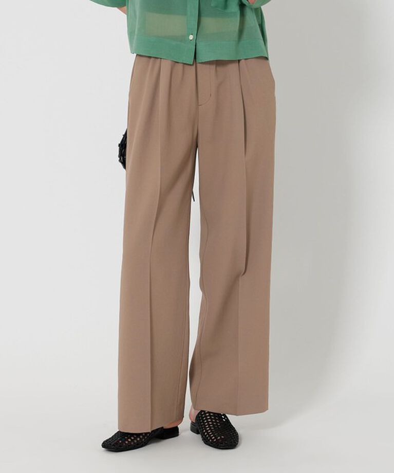 BEAUTY&YOUTH UNITED ARROWS「タックゴム ワイドストレート パンツ」|チノ|BEIGE