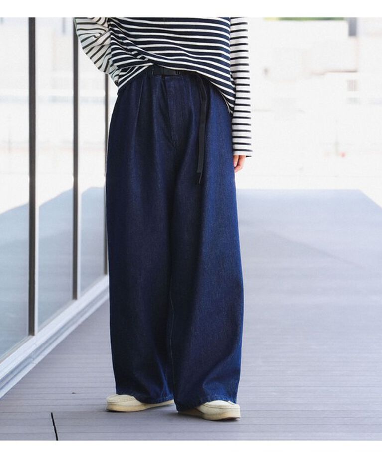 BEAMSBOY「Gramicci × BEAMS BOY / 別注 ワイド デニム パンツ」|チノ|