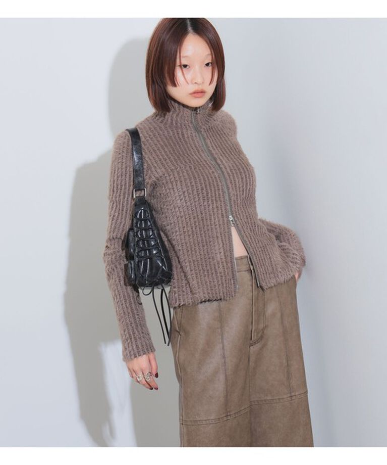 Ray BEAMS 「シャギー ハイネック ジップ カーディガン」|カーディガン|