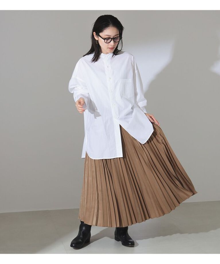 Demi-Luxe BEAMS 「TICCA / コットン スタンドネック スクエアシャツ」|シャツ・ブラウス|