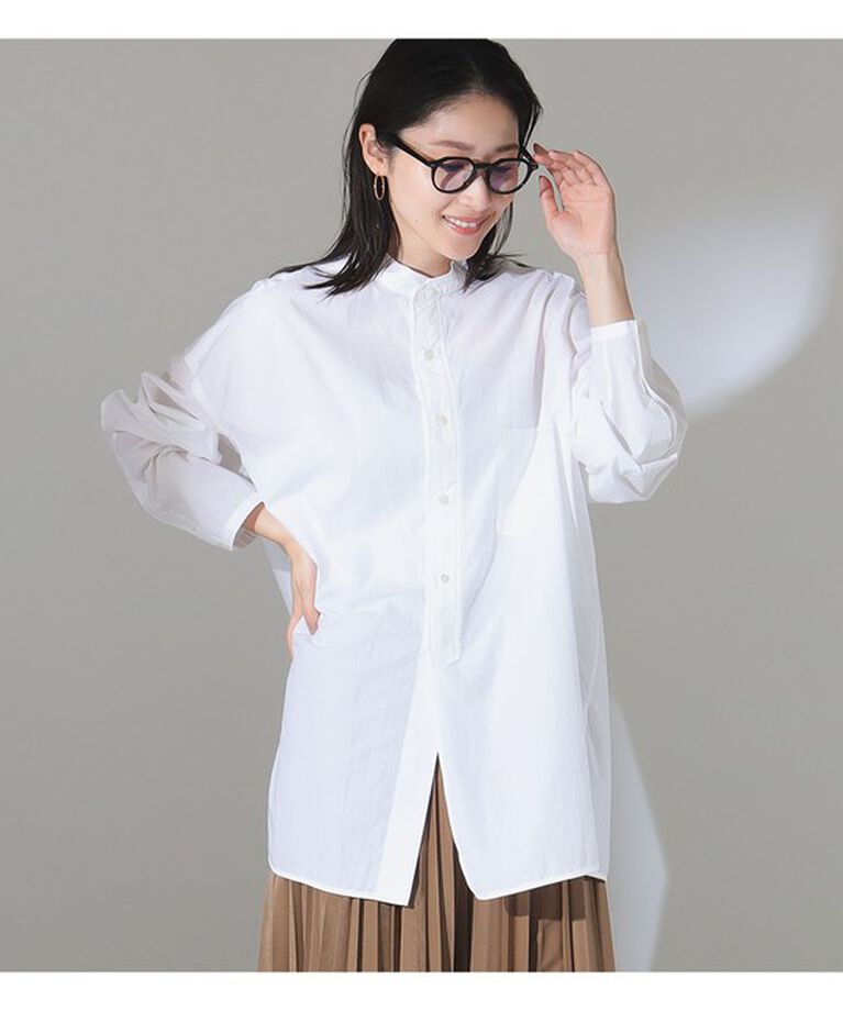 Demi-Luxe BEAMS 「TICCA / コットン スタンドネック スクエアシャツ」|シャツ・ブラウス|