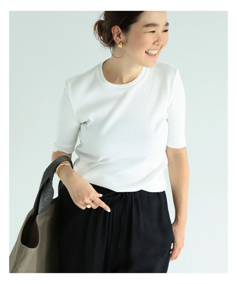 Demi-Luxe BEAMS 「スタイリスト佐藤佳菜子 × SLOANE × Demi-Luxe BEAMS / 別注 リブTシャツ」|Tシャツ・カットソー|