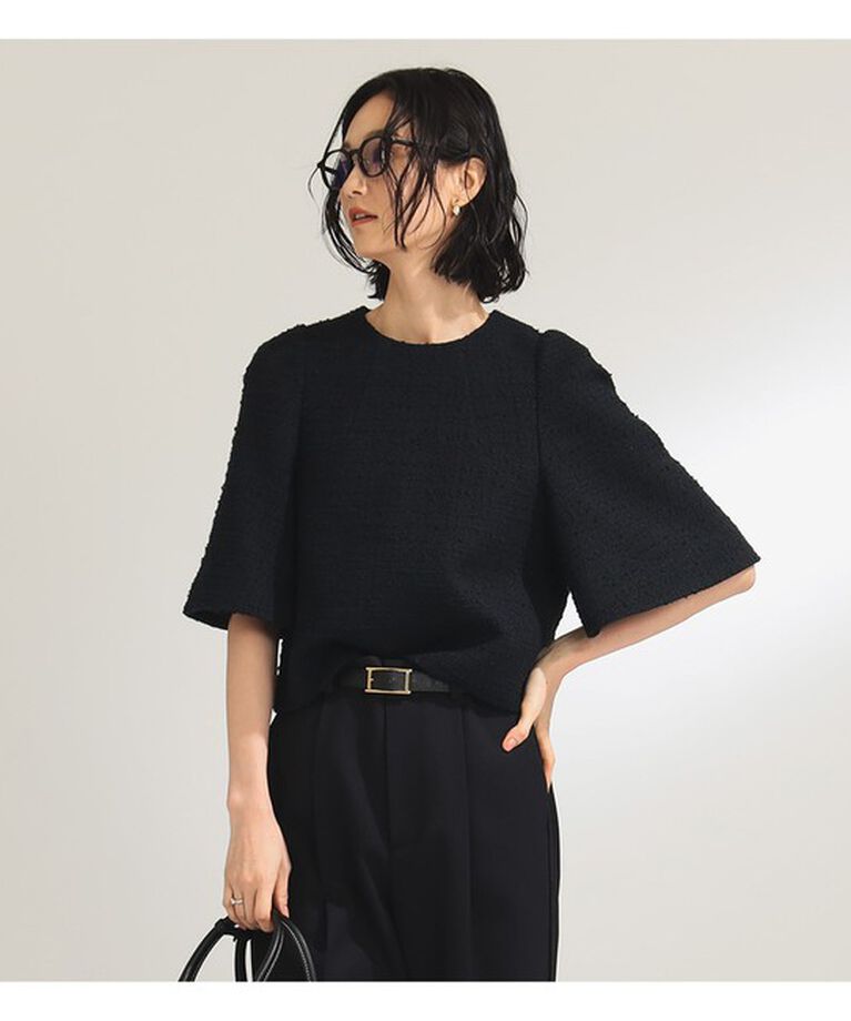Demi-Luxe BEAMS 「ツィード フレアスリーブ プルオーバー＊」|シャツ・ブラウス|NAVY