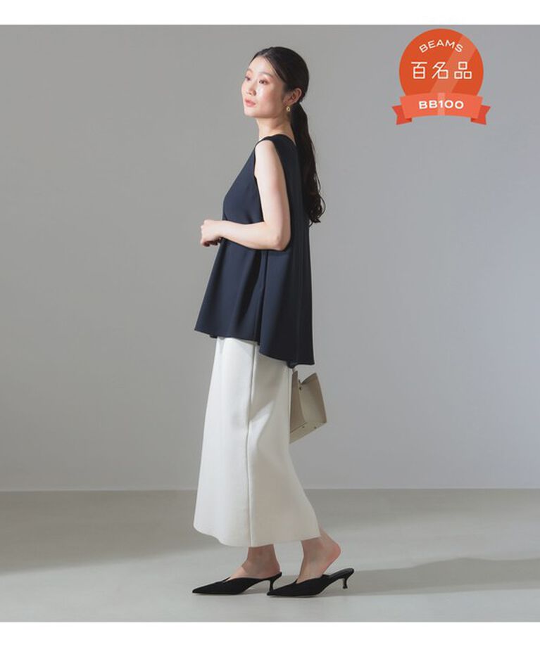 Demi-Luxe BEAMS 「ジョーゼット フレア ブラウス」|シャツ・ブラウス|NAVY