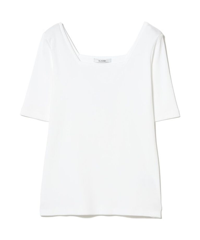 Demi-Luxe BEAMS 「【別注】スタイリスト佐藤佳菜子 × SLOANE / スクエアネック リブTシャツ」|Tシャツ・カットソー|