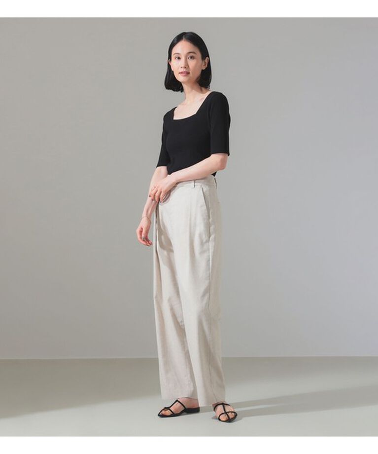 Demi-Luxe BEAMS 「【別注】スタイリスト佐藤佳菜子 × SLOANE / スクエアネック リブTシャツ」|Tシャツ・カットソー|