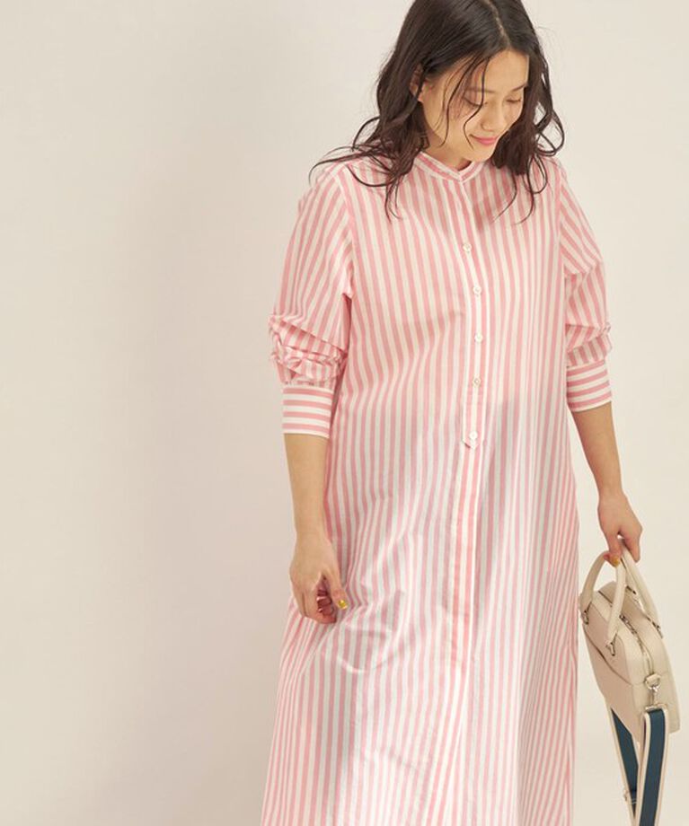SHIPS for women「〈手洗い可能〉MANTECO カラー ストライプ ワンピース」|ワンピース|