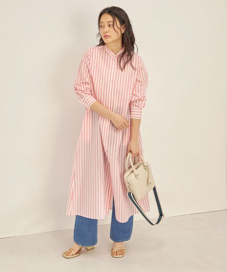 SHIPS for women「〈手洗い可能〉MANTECO カラー ストライプ ワンピース」|ワンピース|