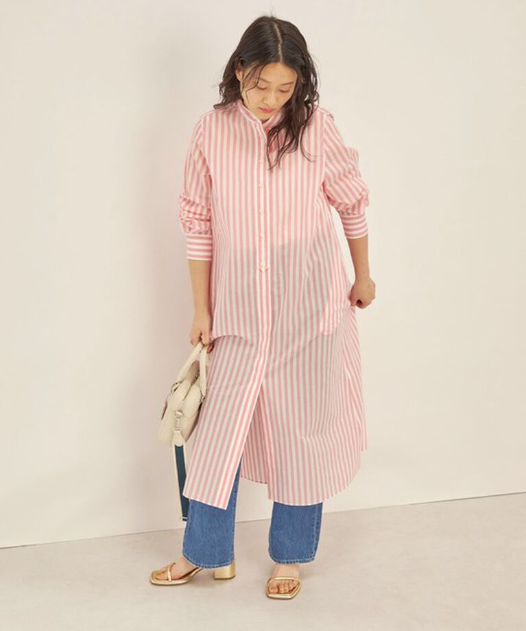 SHIPS for women「〈手洗い可能〉MANTECO カラー ストライプ ワンピース」|ワンピース|