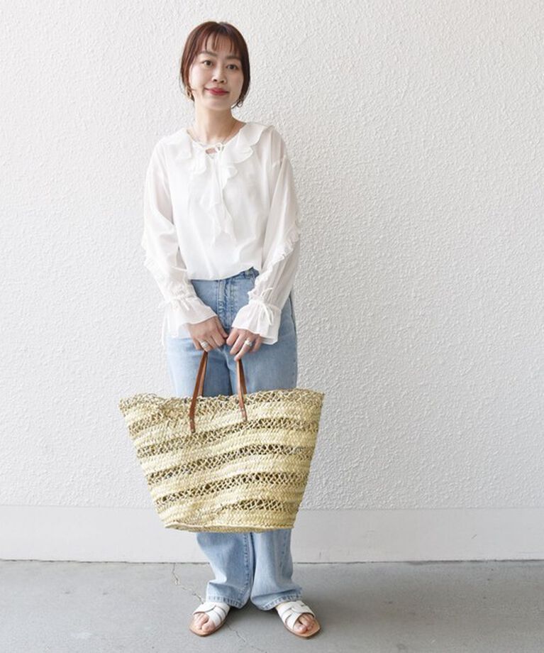 SHIPS for women「* 〈手洗い可能〉強撚 コットン シアー ボイル フリル ブラウス ◇」|シャツ・ブラウス|