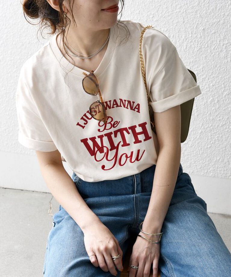 SHIPS any「SHIPS any:〈洗濯機可能〉ロゴ プリント TEE」|Tシャツ・カットソー|ベージュ