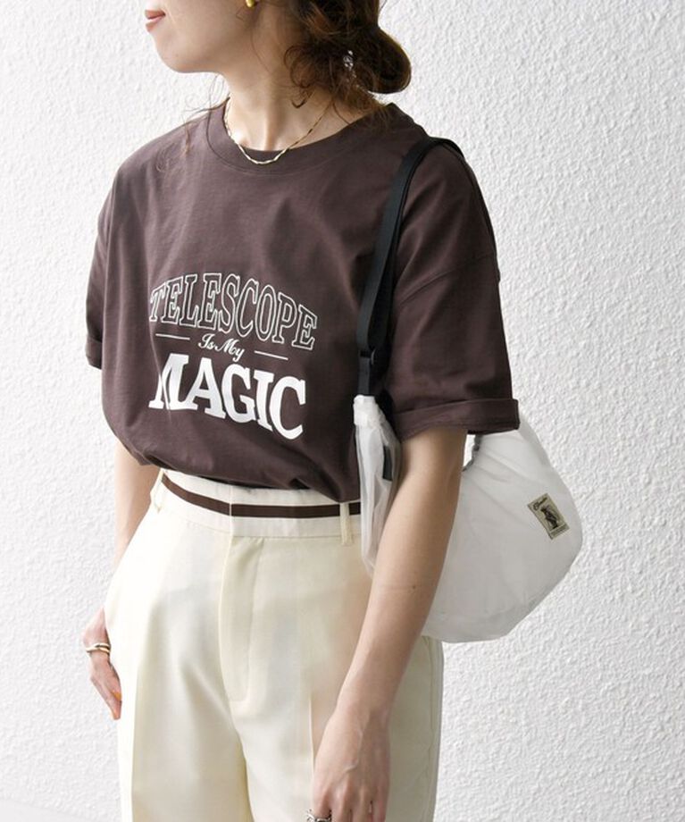 SHIPS any「SHIPS any:〈洗濯機可能〉ロゴ プリント TEE」|Tシャツ・カットソー|ブラウン系1
