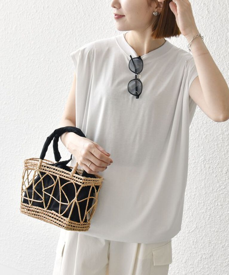 SHIPS any「SHIPS any:〈洗濯機可能〉ショルダータック フレンチ ルーズ TEE」|Tシャツ・カットソー|ホワイト