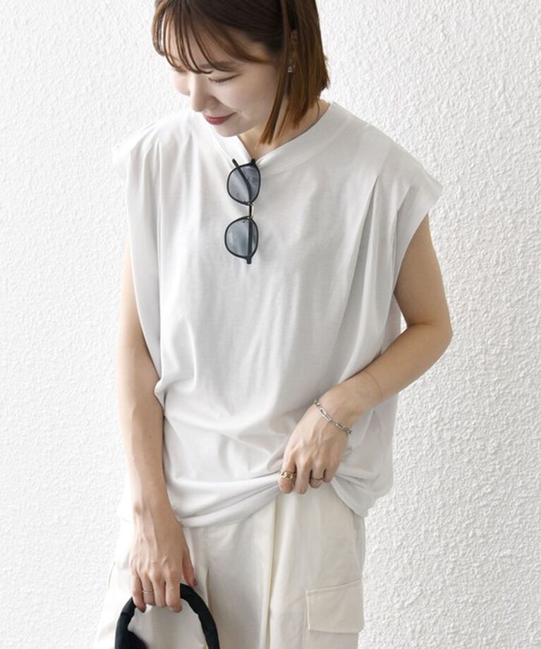 SHIPS any「SHIPS any:〈洗濯機可能〉ショルダータック フレンチ ルーズ TEE」|Tシャツ・カットソー|