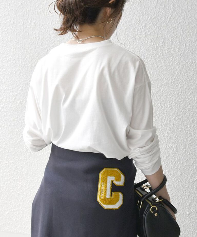 SHIPS any「【SHIPS any別注】monmimi:〈洗濯機可能〉ロゴ プリント ロンTEE 24FW」|Tシャツ・カットソー|