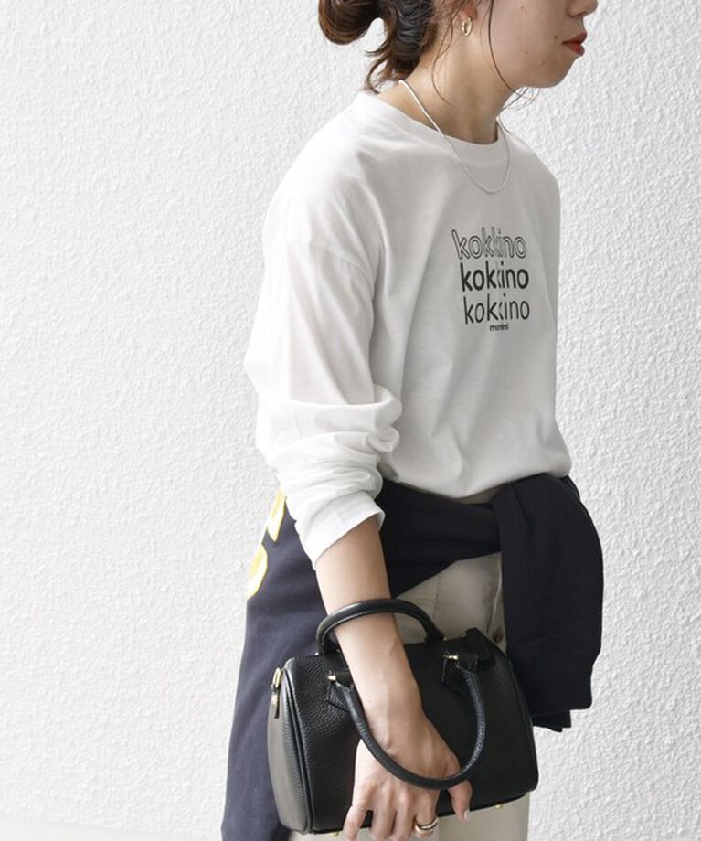 SHIPS any「【SHIPS any別注】monmimi:〈洗濯機可能〉ロゴ プリント ロンTEE 24FW」|Tシャツ・カットソー|