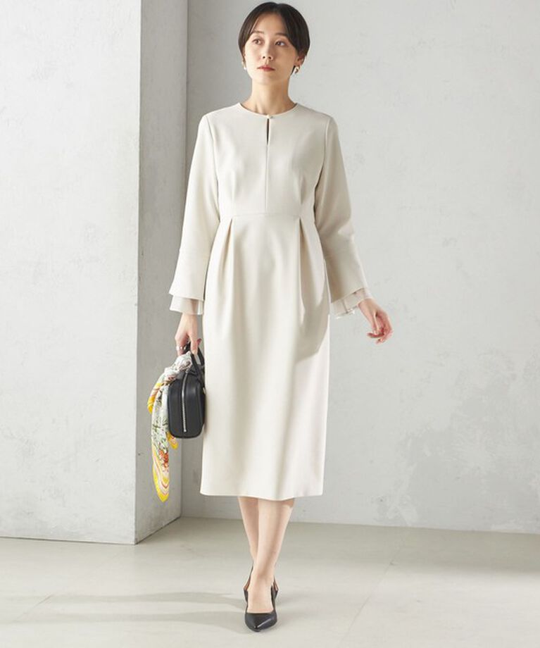 SHIPS for women「〈セレモニー対応可〉重ね着 デザイン ダブル クロス ワンピース」|ワンピース|