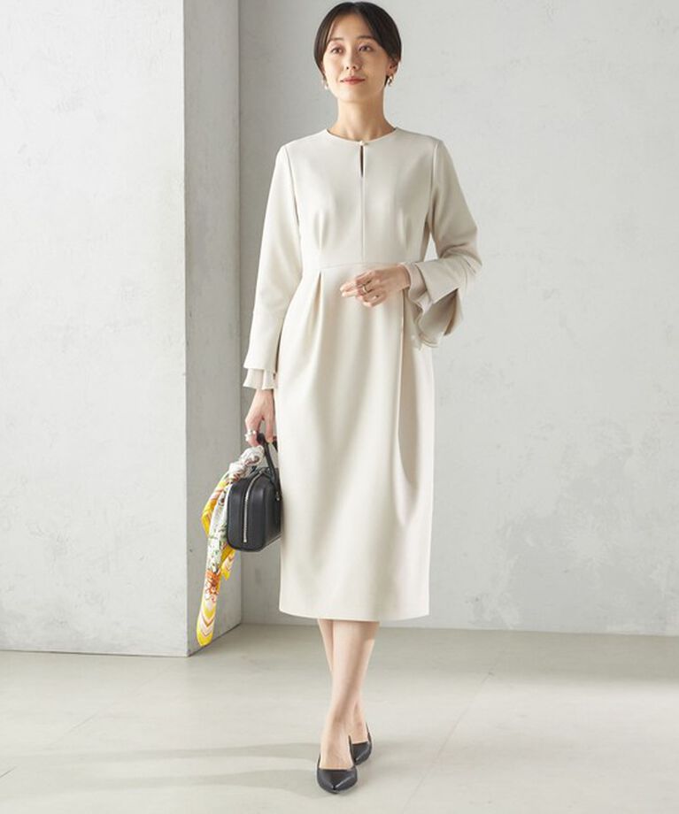 SHIPS for women「〈セレモニー対応可〉重ね着 デザイン ダブル クロス ワンピース」|ワンピース|