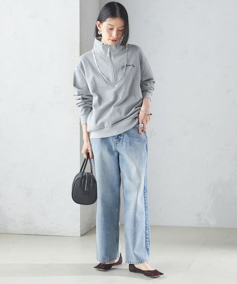 SHIPS for women「【SHIPS別注】LOGAN KNITTING MILLS: ハーフ ジップ プルオーバー」|スウェット・ジャージ|