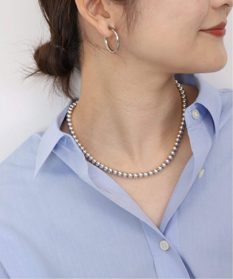 SLOBE IENA「《追加》SLOBE メタルビーズショートネックレス」|ネックレス|シルバー