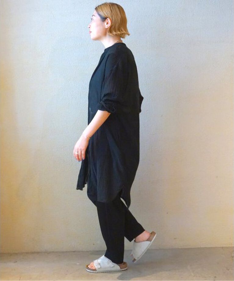journal standard luxe「【ARMEN 】GAUZE UTILTY BANDED COLLAR LONG SH」|シャツ・ブラウス|