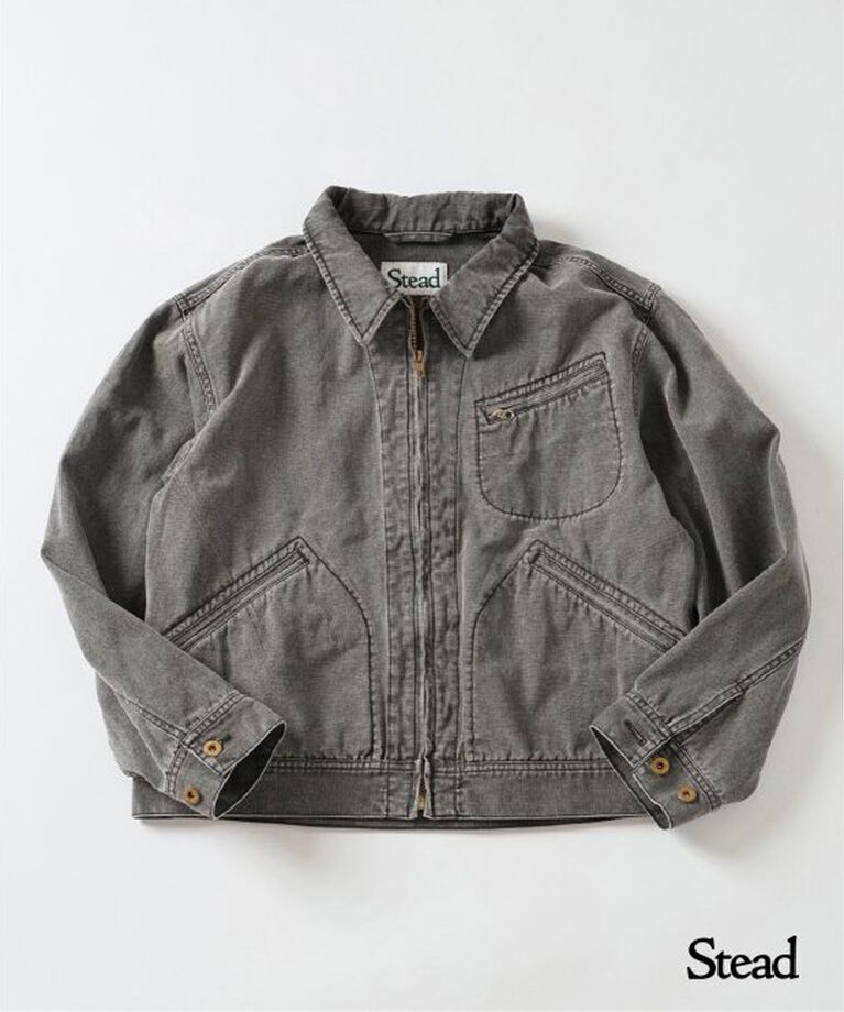 J.S.Homestead「J.S.Homestead / Stead ピグメントキャンバス ジップジャケット」|その他|ブラック