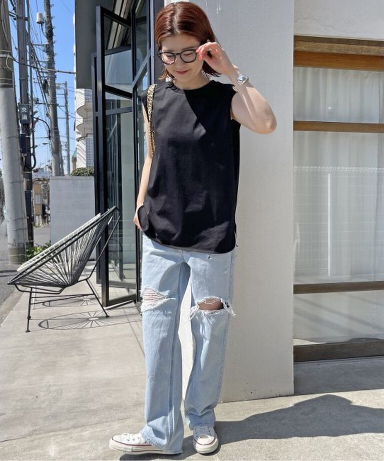 Spick and Span「《追加》ファインコットンノースリーブプルオーバー」|Tシャツ・カットソー|