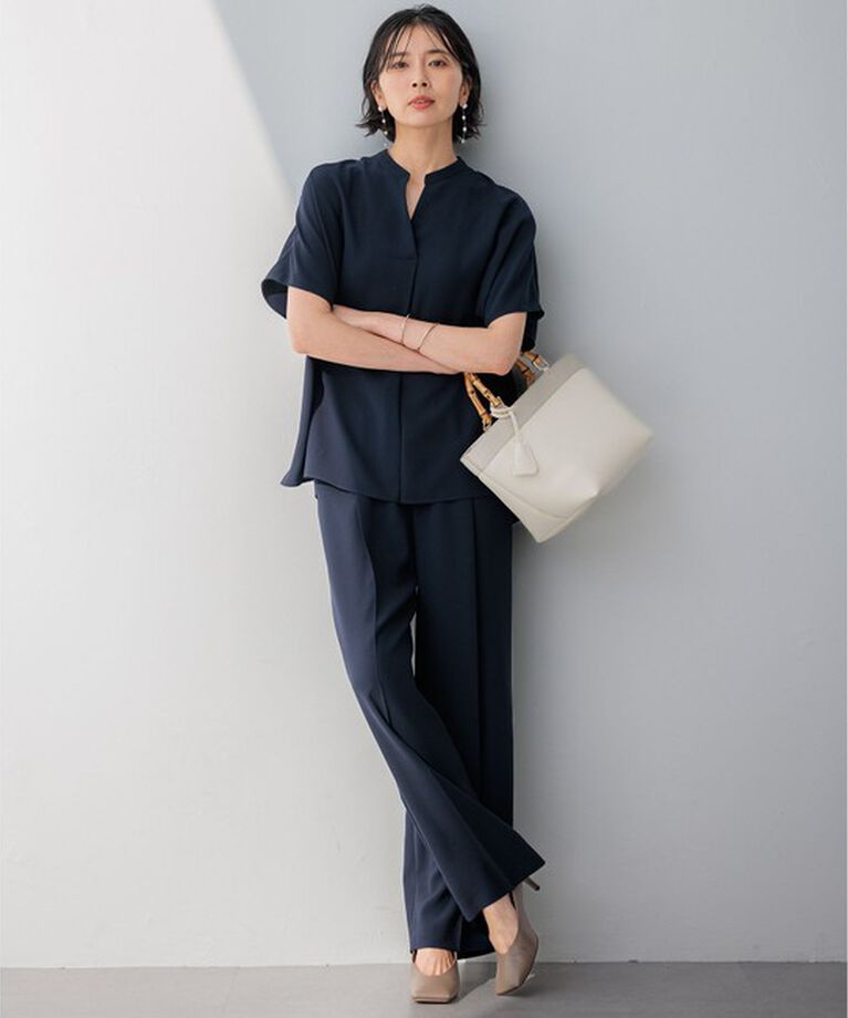 23区「【洗える】ストレッチジョーゼット フレンチスリーブ カットソー」|Tシャツ・カットソー|