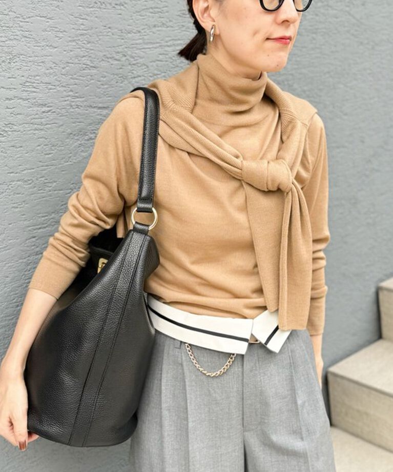 NOLLEY'S「《手洗い可能》エタニティハイネックプルオーバーニット」|ニット・セーター|キャメル