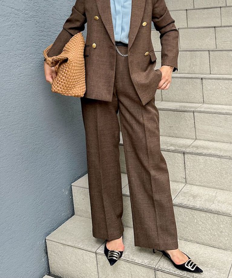 NOLLEY'S sophi「ウォッシャブルシャークツータックワイドパンツ」|その他|ブラウン系その他