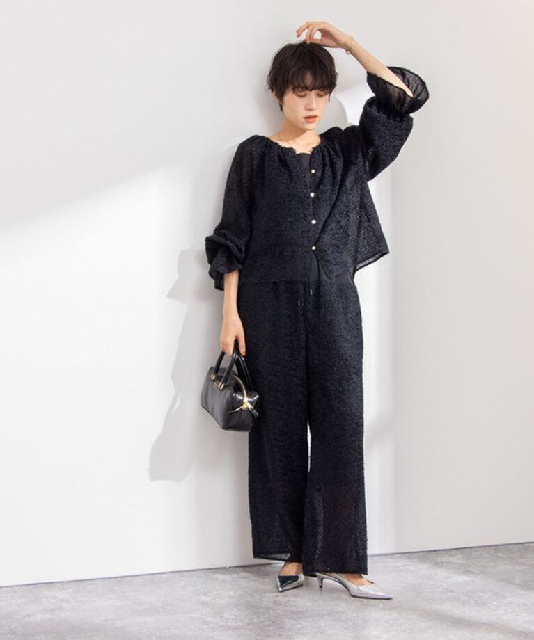 NOLLEY'S「カットジャガードワイドパンツ」|その他|