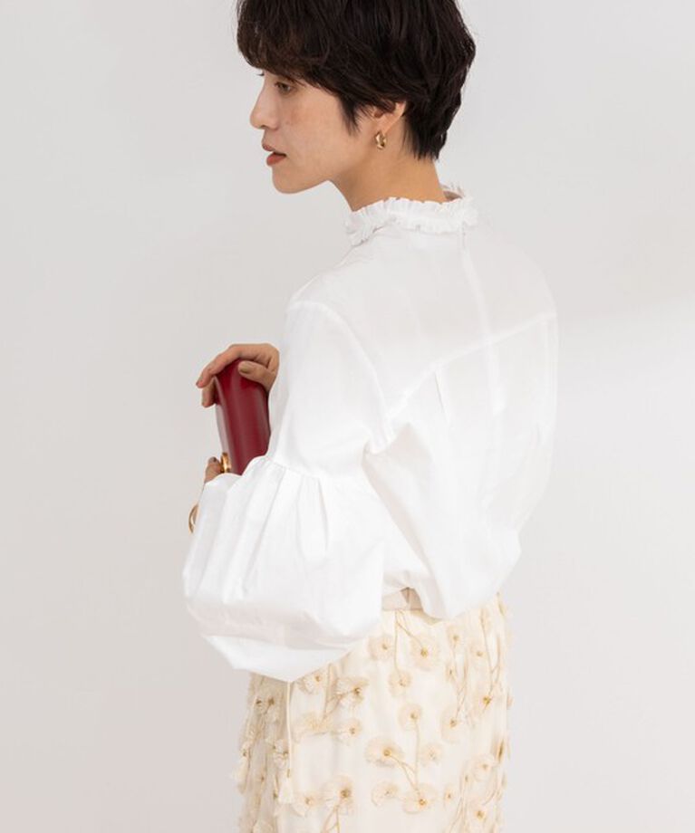 NOLLEY'S「【MARILYN MOON/マリリーンムーン】tuck frill sleeve blouse」|シャツ・ブラウス|