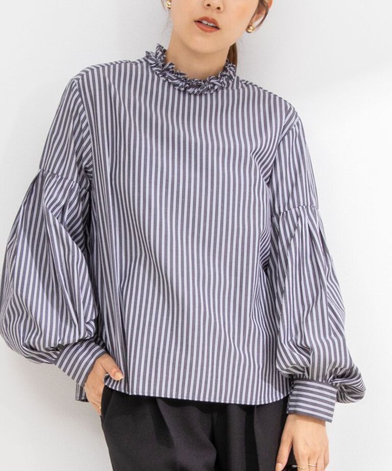 NOLLEY'S「【MARILYN MOON/マリリーンムーン】tuck frill sleeve blouse」|シャツ・ブラウス|グレー系その他3