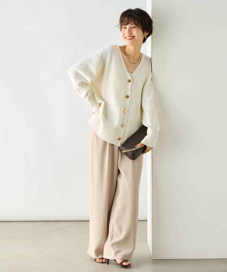 NOLLEY'S「カシミヤ混MUSICゆったりVネックカーディガン 24AW」|カーディガン|