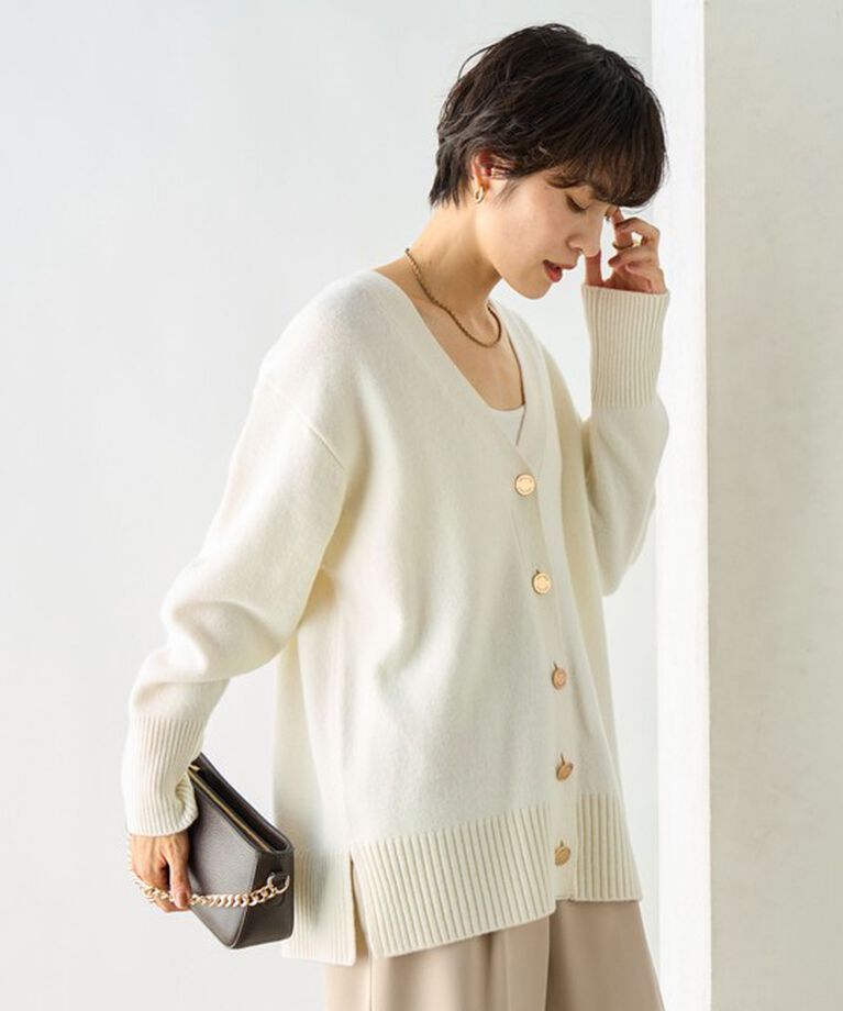 NOLLEY'S「カシミヤ混MUSICゆったりVネックカーディガン 24AW」|カーディガン|