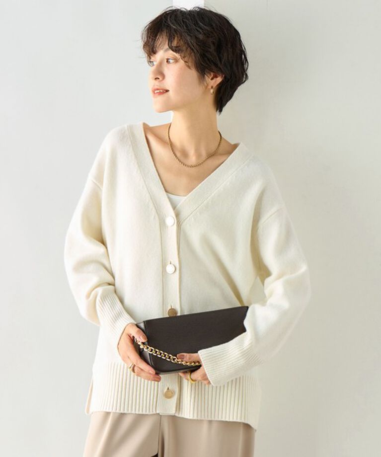 NOLLEY'S「カシミヤ混MUSICゆったりVネックカーディガン 24AW」|カーディガン|