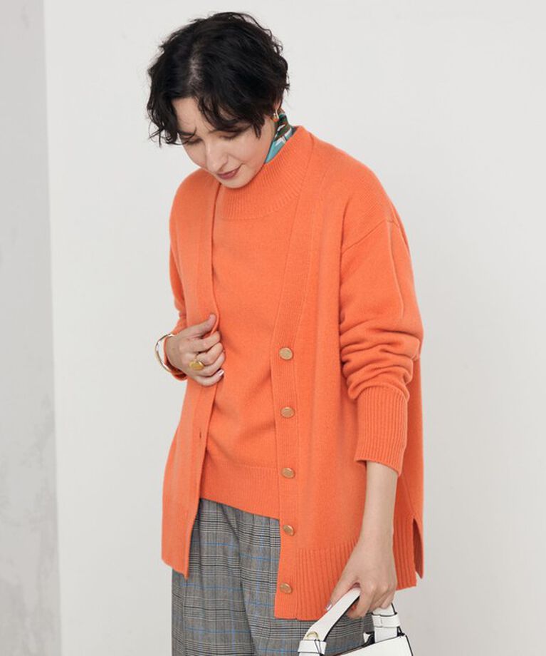 NOLLEY'S「カシミヤ混MUSICゆったりVネックカーディガン 24AW」|カーディガン|