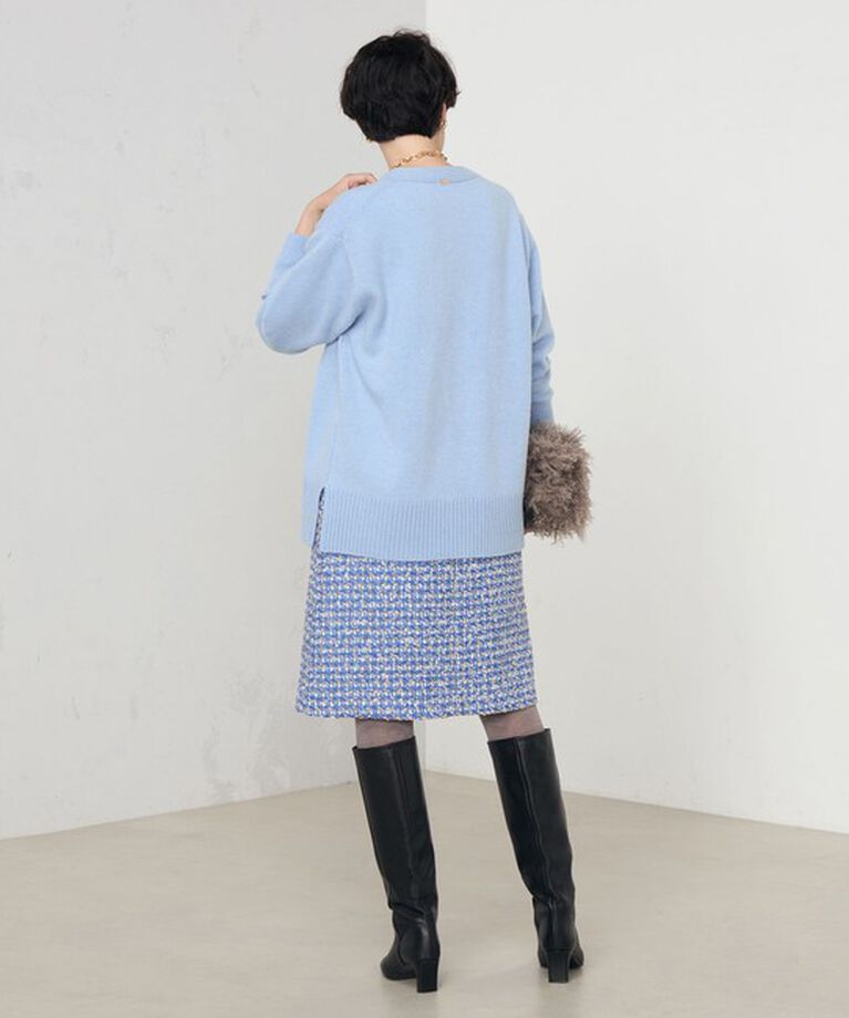 NOLLEY'S「カシミヤ混MUSICゆったりVネックカーディガン 24AW」|カーディガン|
