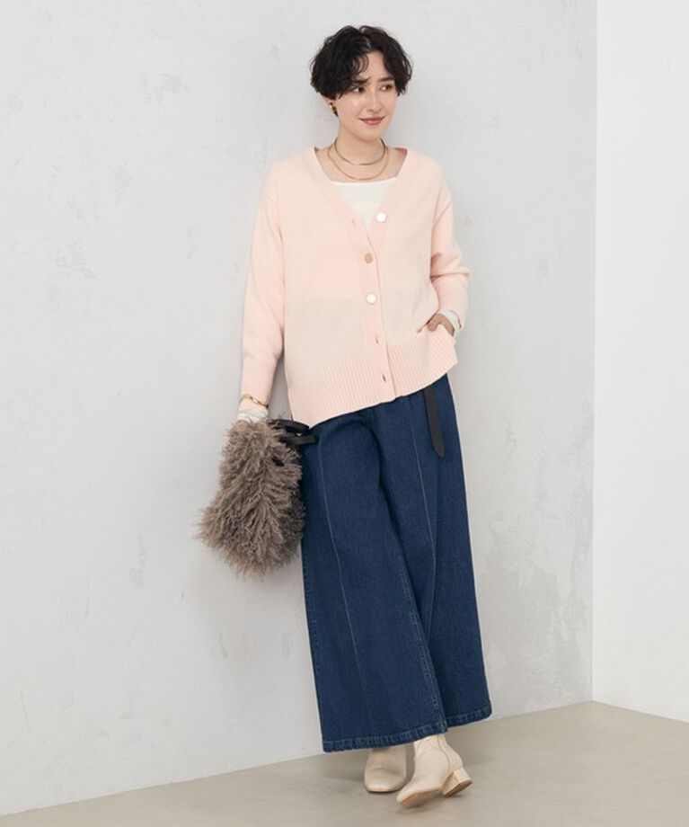 NOLLEY'S「カシミヤ混MUSICゆったりVネックカーディガン 24AW」|カーディガン|