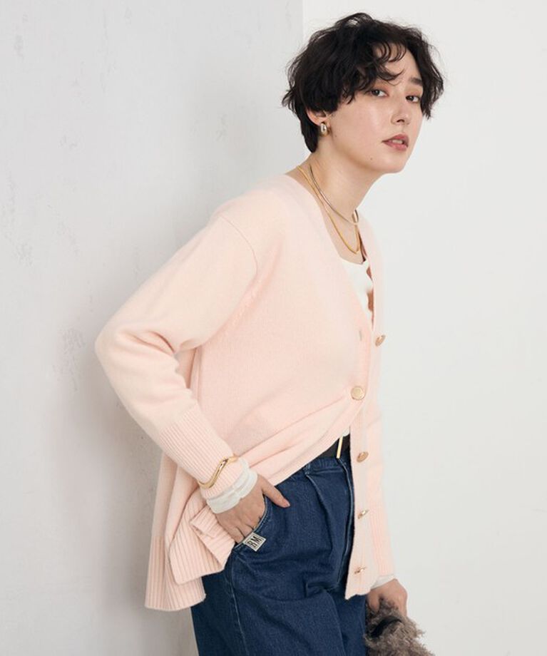 NOLLEY'S「カシミヤ混MUSICゆったりVネックカーディガン 24AW」|カーディガン|