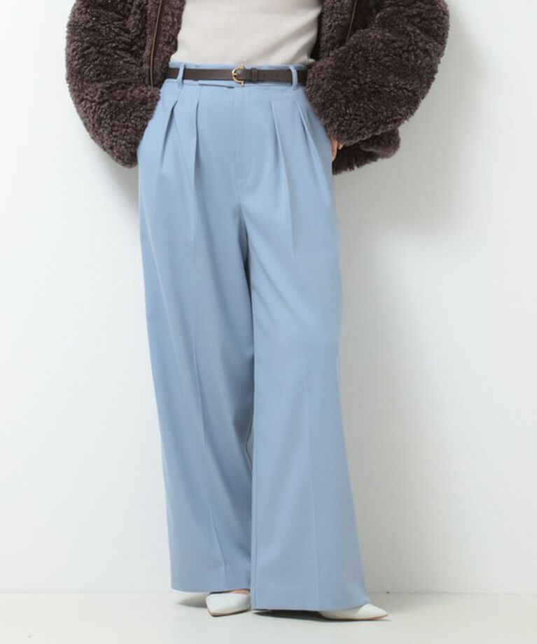 NOLLEY'S「《セットアップ対応》ストレッチツイルワイドパンツ」|その他|サックス