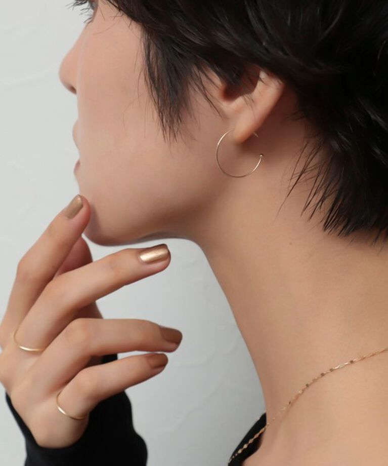 NOLLEY'S「【grace grace/グラスグラス】10K カットワイヤーフープ ピアス」|ピアス|ゴールド