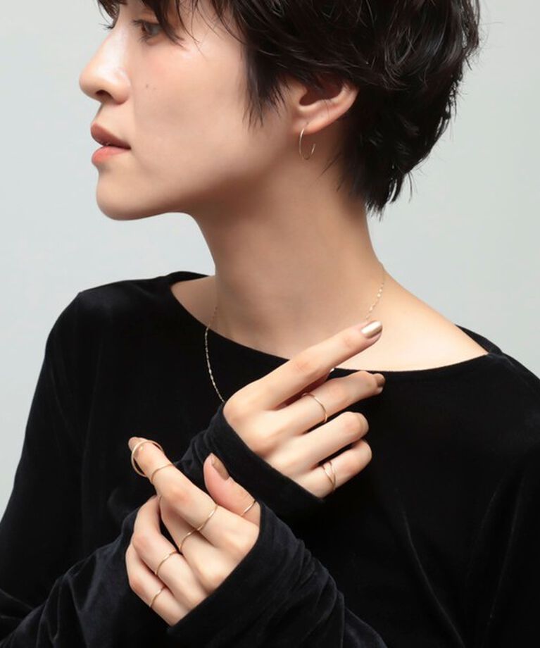 NOLLEY'S「【grace grace/グラスグラス】10K カットワイヤーフープ ピアス」|ピアス|