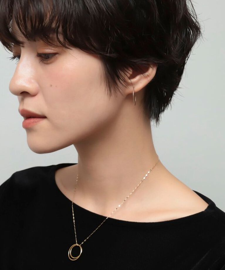 NOLLEY'S「【grace grace/グラスグラス】10K カットワイヤーフープ ピアス」|ピアス|