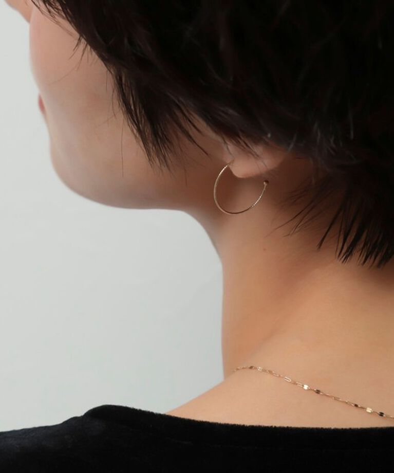 NOLLEY'S「【grace grace/グラスグラス】10K カットワイヤーフープ ピアス」|ピアス|