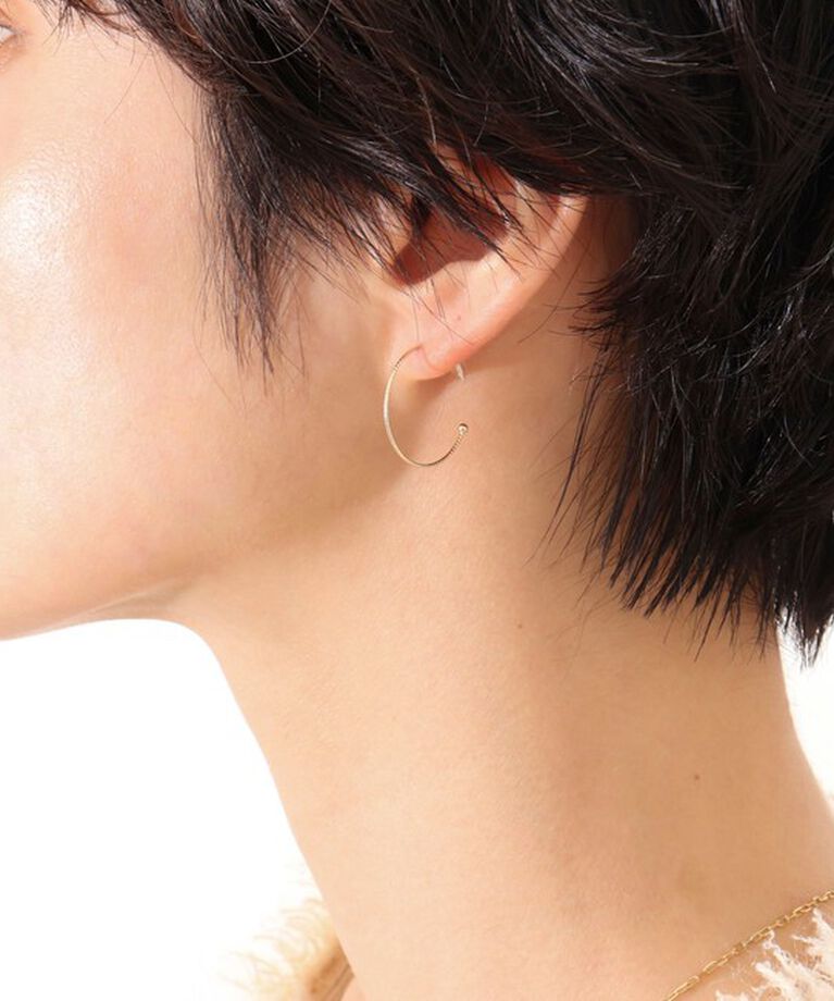 NOLLEY'S「【grace grace/グラスグラス】10K カットワイヤーフープ ピアス」|ピアス|