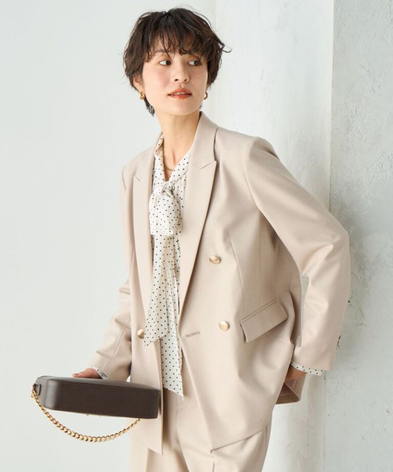 NOLLEY'S sophi「◇【WEB限定サイズあり】《セットアップ対応》ウール混ウォッシャブルダブルジャケット」|テーラードジャケット|ベージュ