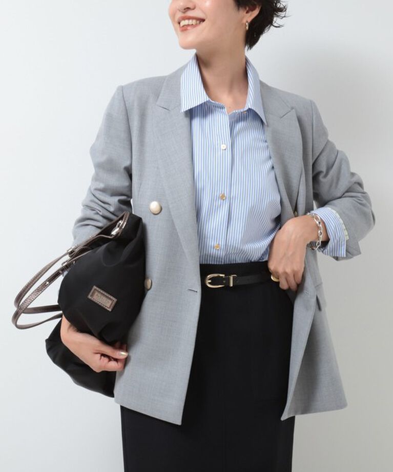 NOLLEY'S sophi「◇【WEB限定サイズあり】《セットアップ対応》ウール混ウォッシャブルダブルジャケット」|テーラードジャケット|ミディアムグレー