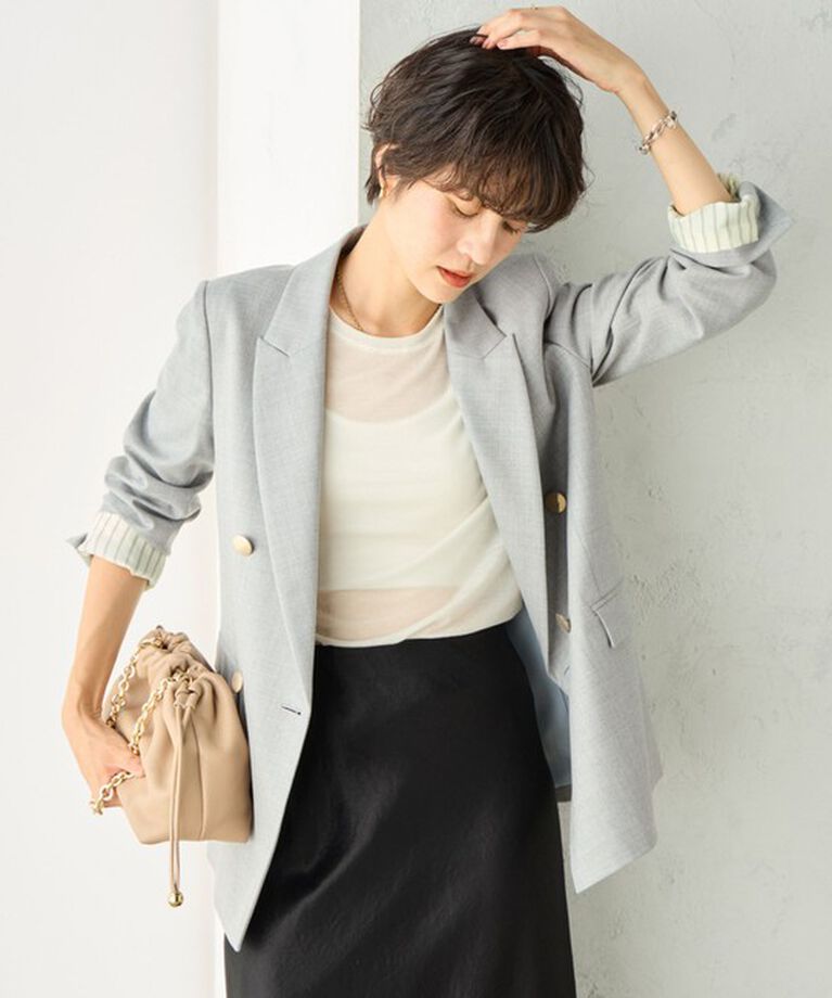NOLLEY'S sophi「◇【WEB限定サイズあり】《セットアップ対応》ウール混ウォッシャブルダブルジャケット」|テーラードジャケット|
