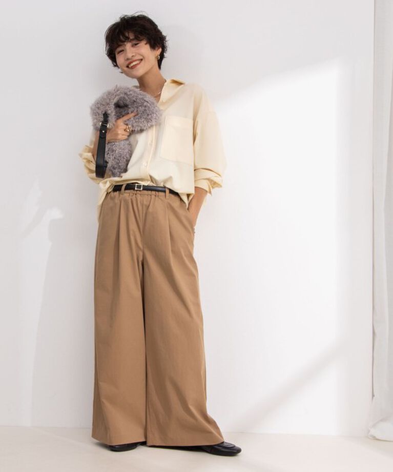 NOLLEY'S「ウォッシャブルイージーケアツイルワイドパンツ」|その他|